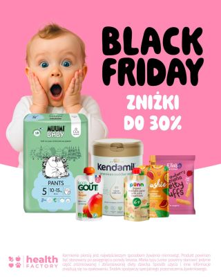 Black Friday już tu jest! 🤩 Zniżki aż do 30% na żywność premium dla dzieci marek Kendamil, Good Gout, Salvest i Ella's...